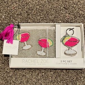 Rachel Zoe Pink and Silver Cocktail Coin Purse Set